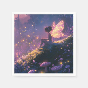 Enchanted Fairy Sitting in a Magical Forest Napkins