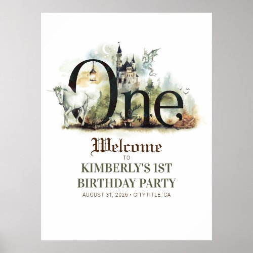 Enchanted Fairy Tale 1st Birthday Welcome Sign