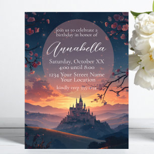 Enchanted Fairy Tale Castle in the Sunset Invitation