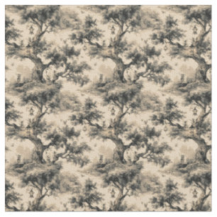 Enchanted Fairy Tale Forest Night Toile De Jouy  Fabric
