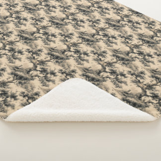 Enchanted Fairy Tale Forest Night Toile De Jouy Sherpa Blanket