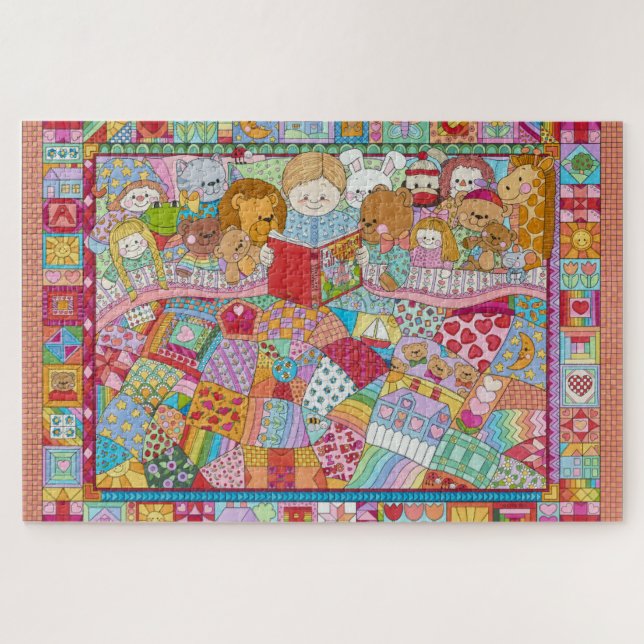 Enchanted Fairy Tale Kaleidoscope Quilt jigsaw Puzzle (Horizontal)