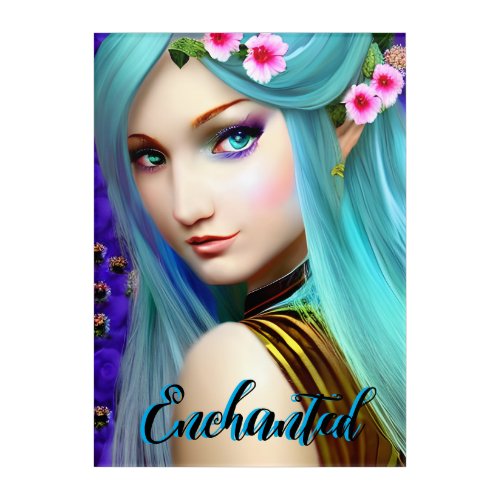 Enchanted  Fairy Tale Pretty Girl  Acrylic Print