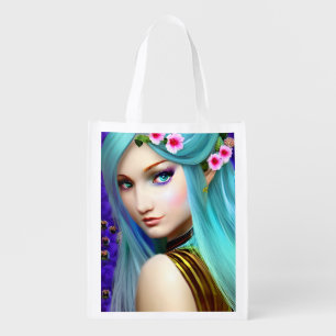 Enchanted Fairy Tale Pretty Girl Grocery Bag