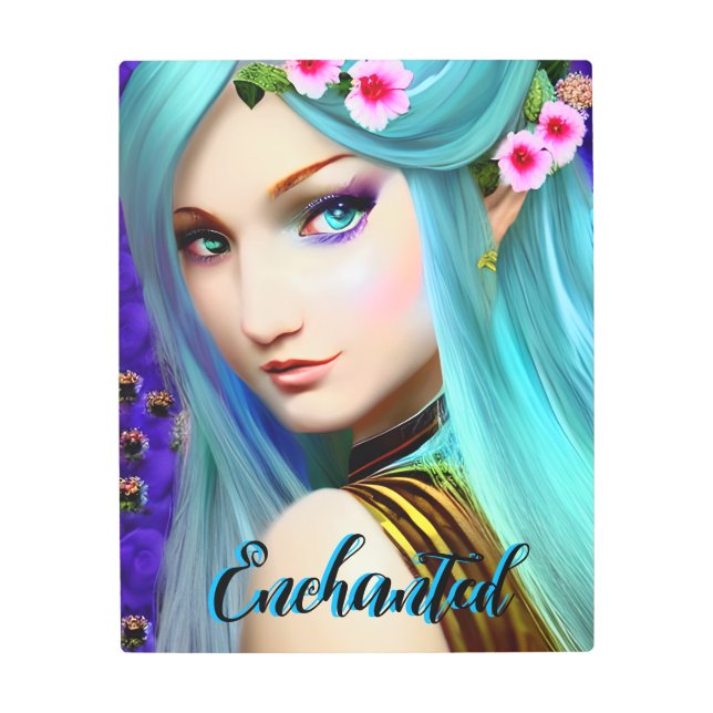 Enchanted  Fairy Tale Pretty Girl  Metal Print (Front)
