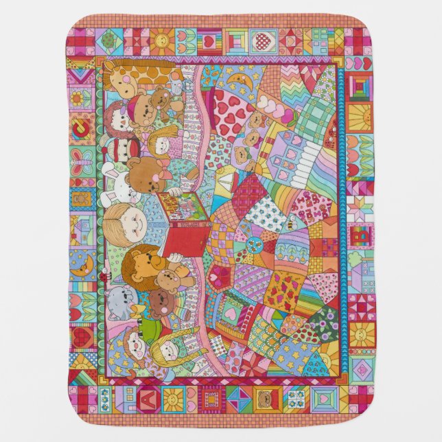 Enchanted Fairy Tale Quilt Baby Blanket (Front)
