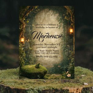 Enchanted Fairy Tale Swamp Frog & Lanterns Invitation