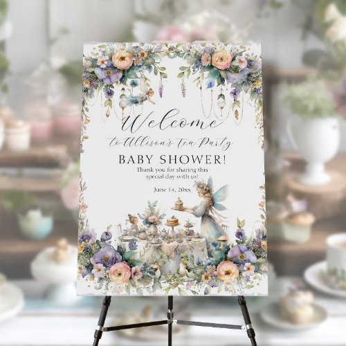 Enchanted Fairy Tea Party Floral Baby Girl Shower Foam Board