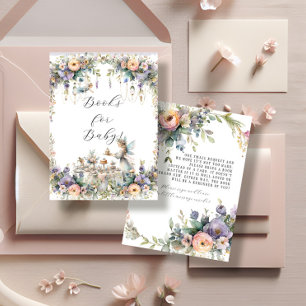 Enchanted Fairy Tea Party Floral Books for Baby Enclosure Card