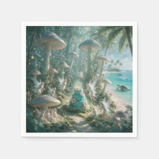 Enchanted Fairy with Dolphins and Turtles Napkins