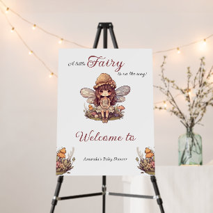 Enchanted Fairy with Mushrooms Girl Baby Shower Foam Board