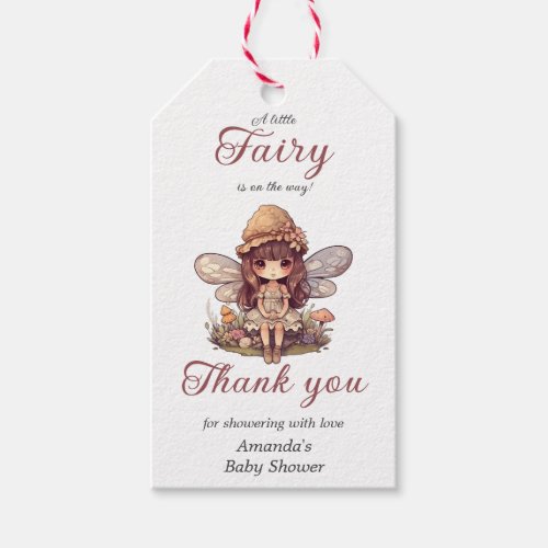 Enchanted Fairy with Mushrooms Girl Baby Shower Gift Tags