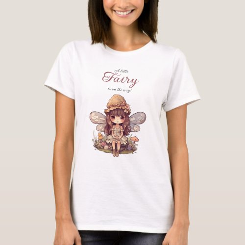 Enchanted Fairy with Mushrooms Girl Baby Shower T_Shirt