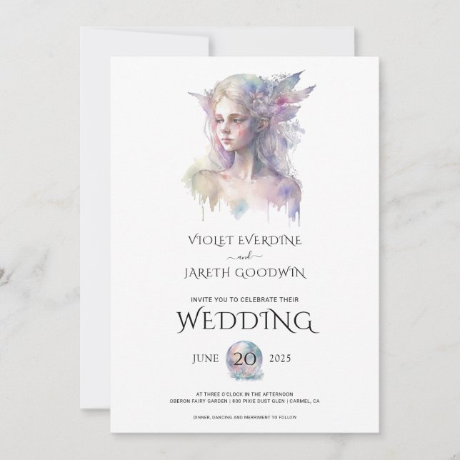 Enchanted Fairy Woodland Wedding Invitation (Front)