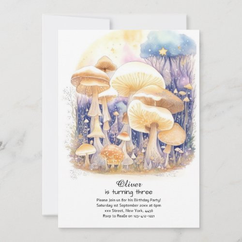 Enchanted Fairycore Mushroom Birthday Invitation