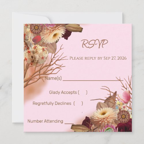Enchanted Fairytale Boho Wildflower Wedding RSVP