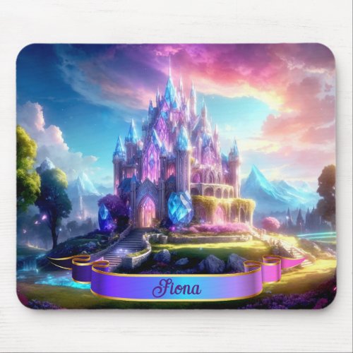 Enchanted Fairytale Crystal Castle Personalized  Mouse Pad