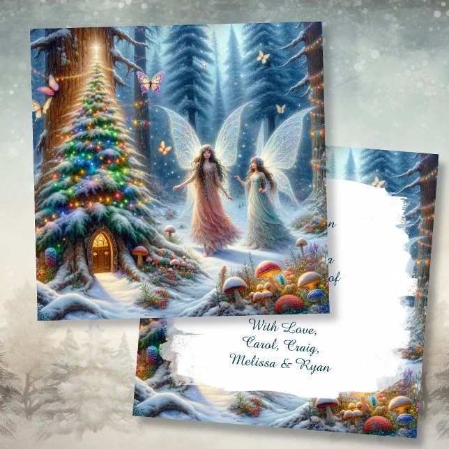 Enchanted Fairytale Forest Personalized Christmas Card (Creator Uploaded)