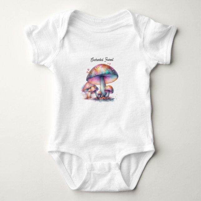 Enchanted Fairytale Garden Mushroom  Baby Bodysuit (Front)