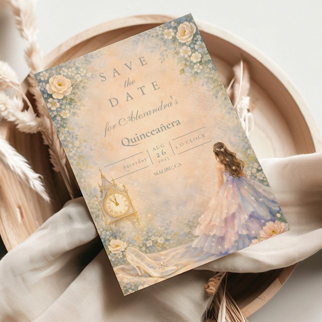 Enchanted Fairytale Garden Quinceañera Save The Date (Creator Uploaded)