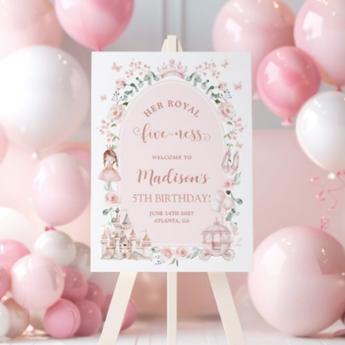 Enchanted Fairytale Princess 5th Birthday Welcome Foam Board
