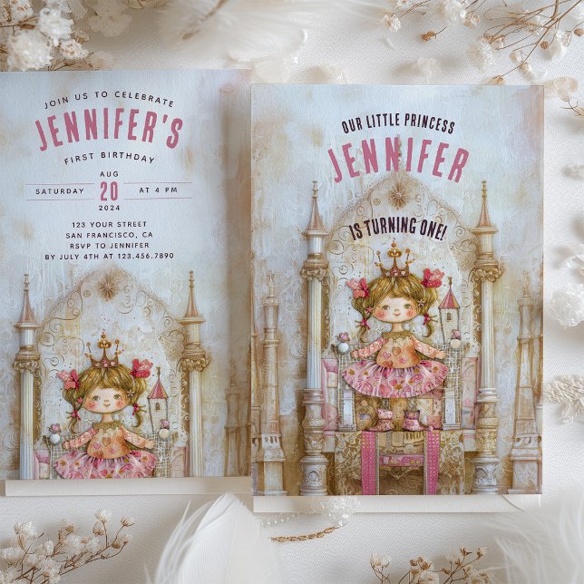 Enchanted Fairytale Princess First Birthday Invitation (Creator Uploaded)