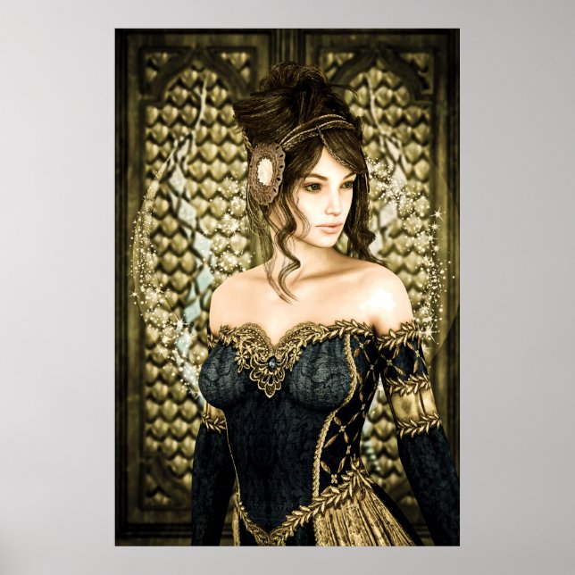 Enchanted Fairytale Princess Portrait Poster (Front)