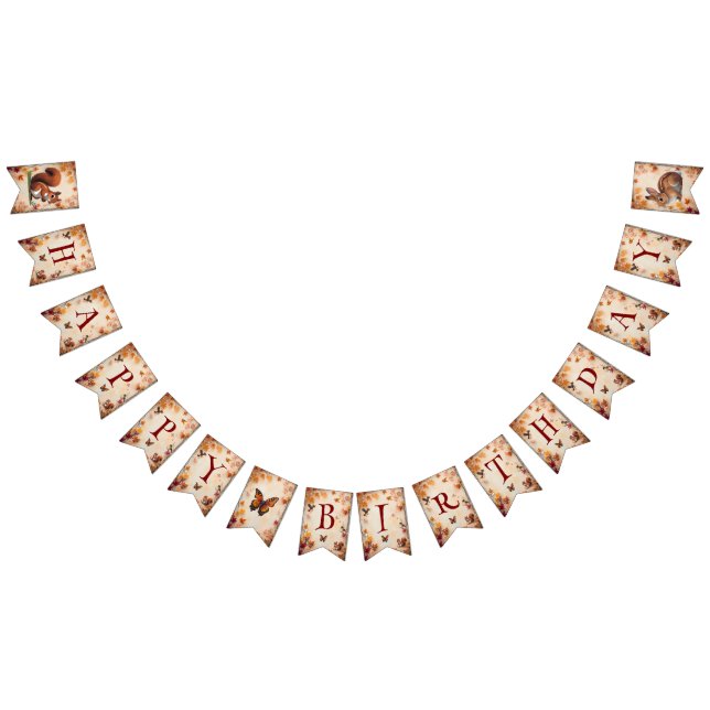 Enchanted Fall Woodland Animals Bunting Banner (All)