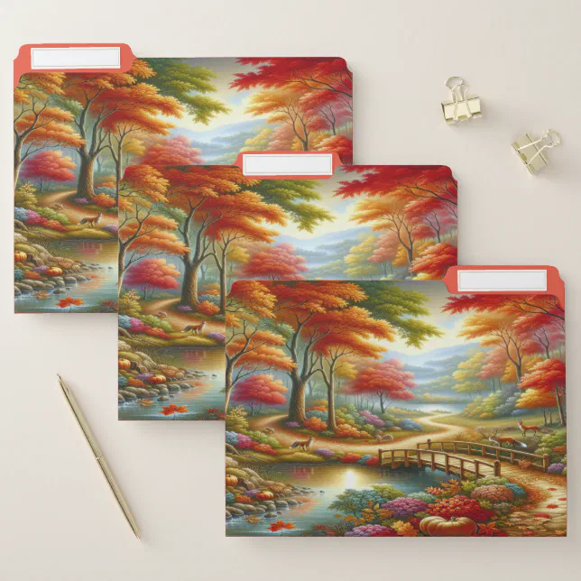 Enchanted Fantasy Autumn Forest Pathway | File Folder | Zazzle