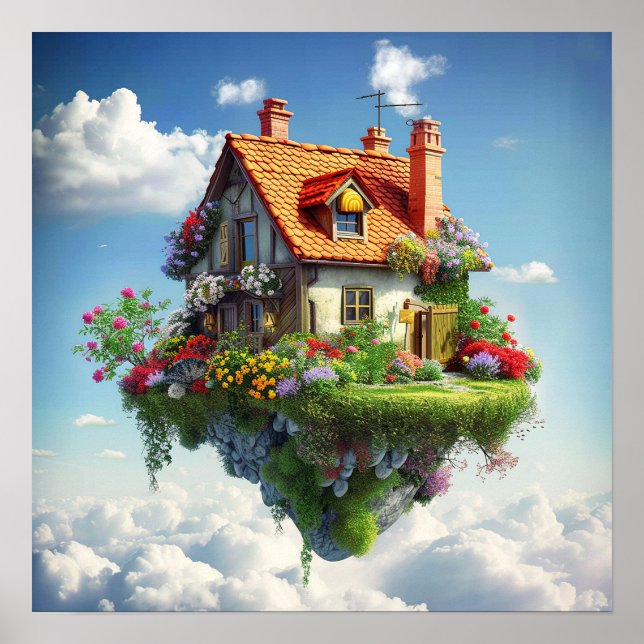 Enchanted Fantasy Colorful Magical Whimsical Land  Poster (Front)
