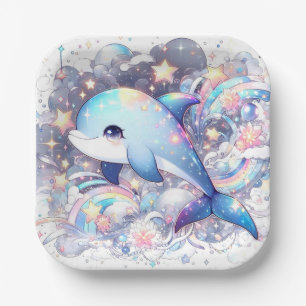 Enchanted Fantasy Dolphin Baby Shower Paper Plates