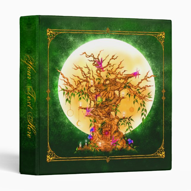 Enchanted Fantasy Fairy Tree 1 1/2  Inch Binder (Front/Spine)