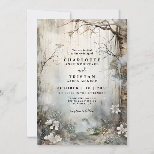 Enchanted Fantasy Forest Mist Wedding Invitation
