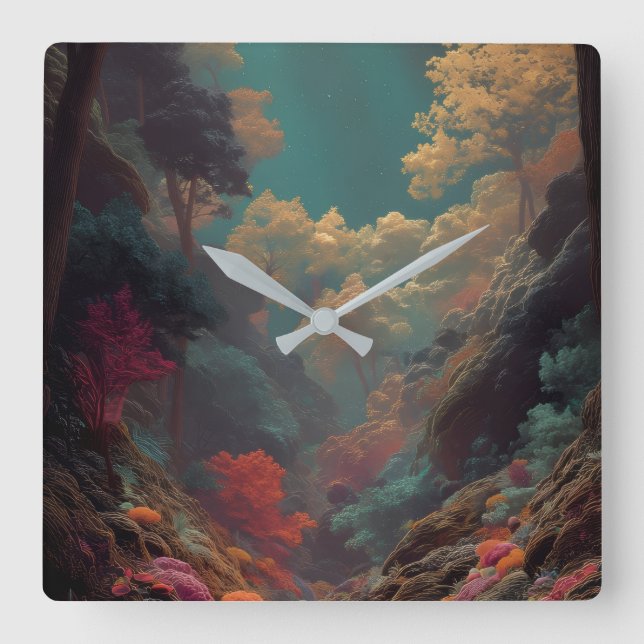Enchanted Fantasy Forest Wall Clock – Magical (Front)