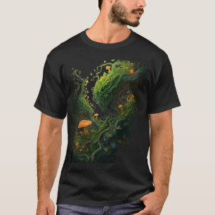 Enchanted Fantasy Mushroom Forest Glowing Fungi T-Shirt