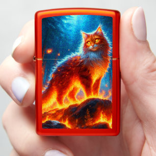 Enchanted Fire Feline Zippo Lighter