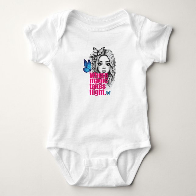 Enchanted Flight Baby Bodysuit (Front)