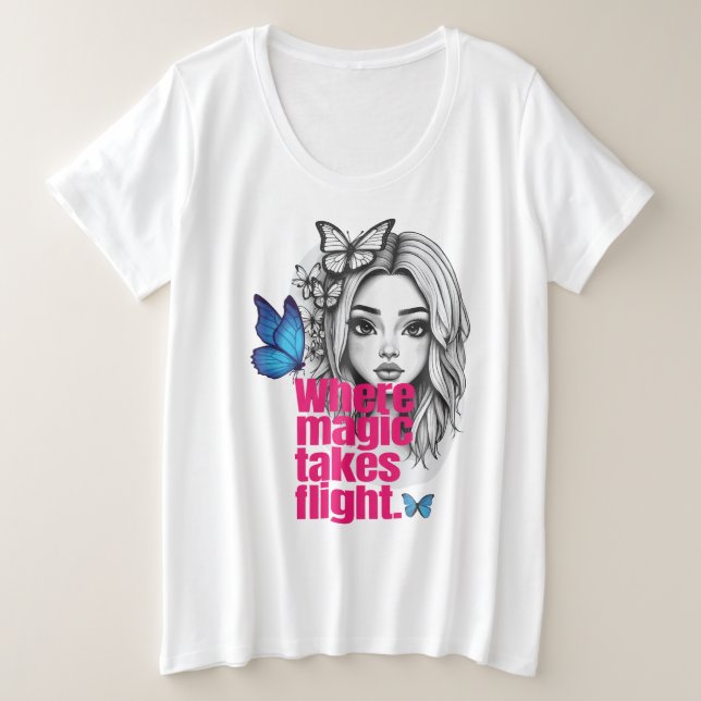 Enchanted Flight Plus Size T-Shirt (Design Front)