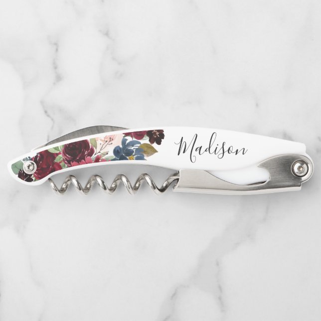 Enchanted Floral Bridesmaid Proposal Waiter's Corkscrew (Back)
