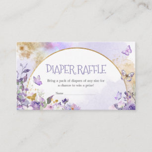 Enchanted Floral Butterfly Diaper Raffle Enclosure Card