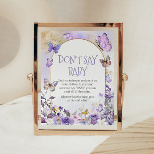 Enchanted Floral Butterfly Don't Say Baby Poster