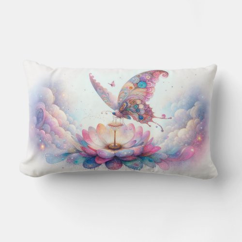 Enchanted Floral Butterfly Throw Pillow