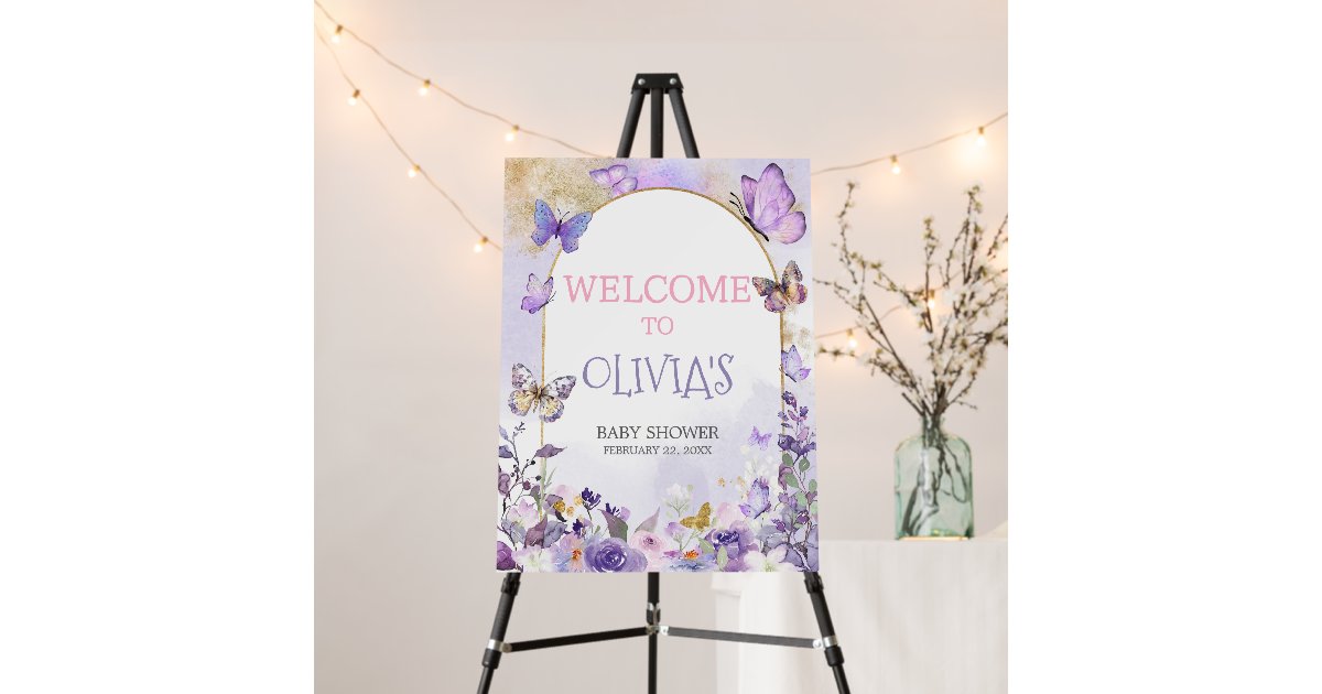 Enchanted Floral Butterfly Welcome Sign | Zazzle