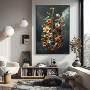 Enchanted Floral Cello Fantasy Poster