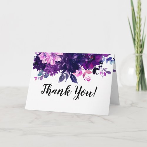 Enchanted Floral Custom Wedding Photo Thank You Card