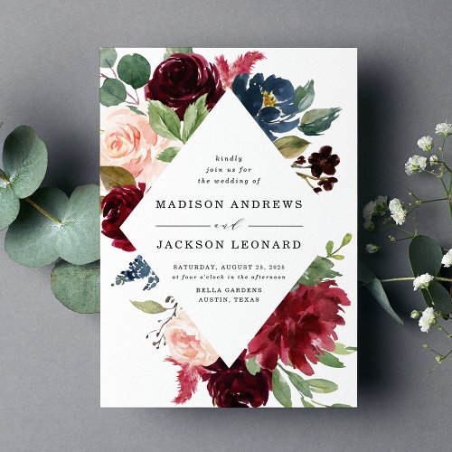 Enchanted Floral  Frame Wedding Invitation