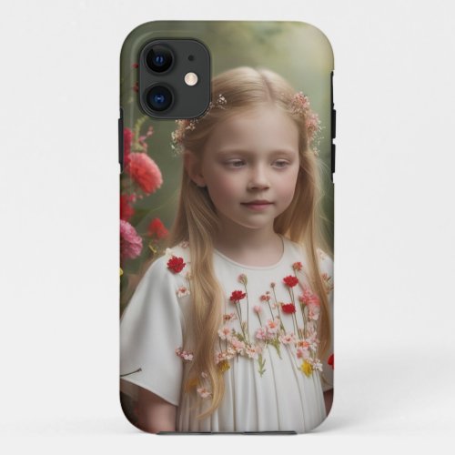 Enchanted Floral Garden Whimsical Girl iPhone 11 Case