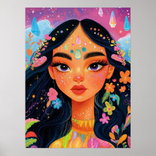 Enchanted Floral Goddess Poster