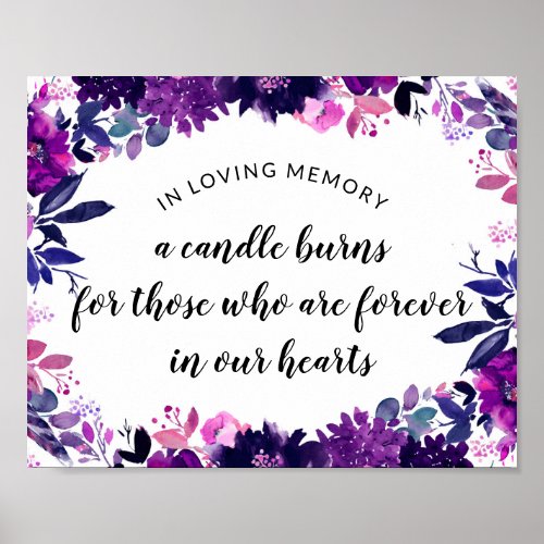 Enchanted Floral In Loving Memory Wedding Sign
