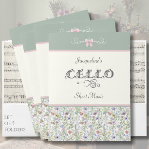 Enchanted Floral Meadow Cello Sheet Music Folders